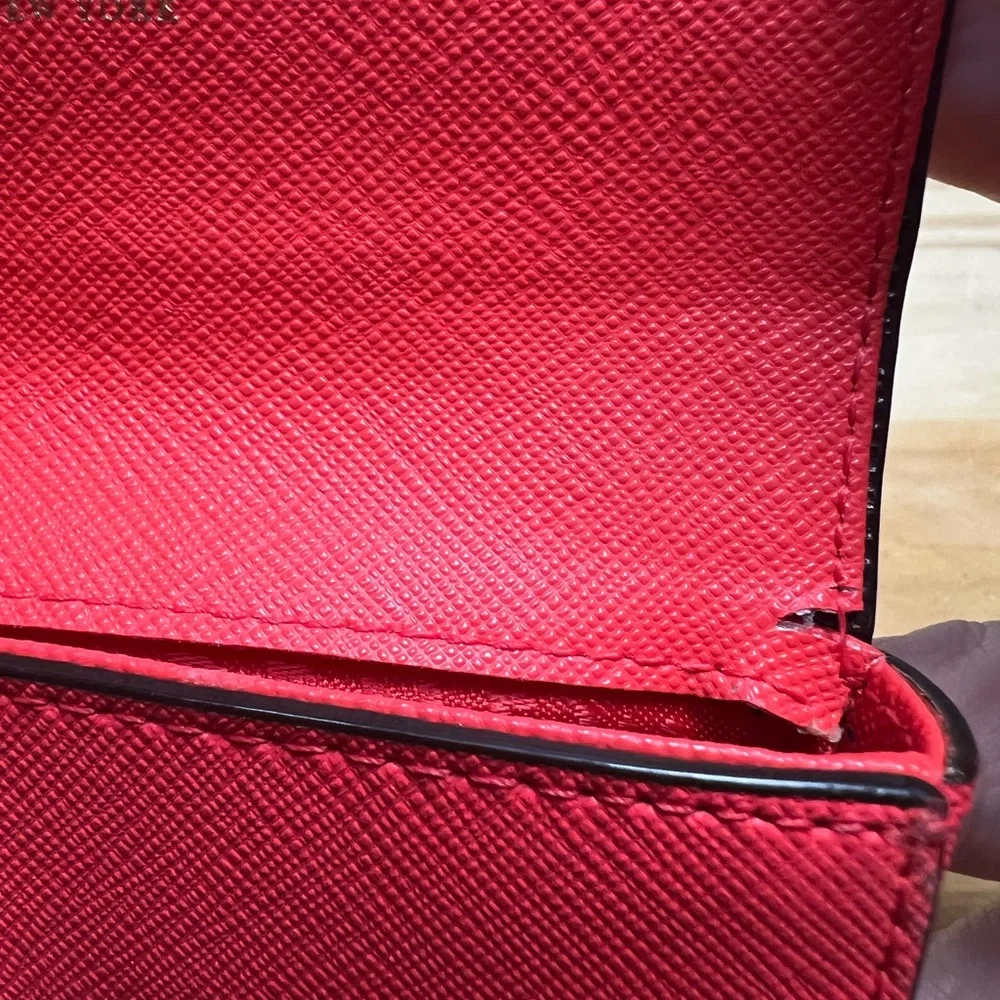 kate spade red saffiano leather business card holder - Picture 4 of 8